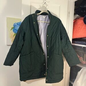JCrew Green Puffer Jacket